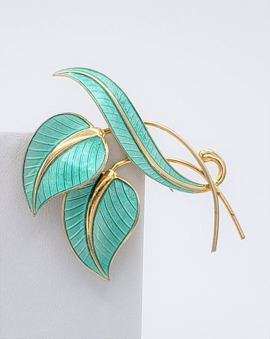 Albert Scharning Jewelry Vintage Albert Scharning 925SS Guilloche Enamel Norway Brooch Pendant LARGE
