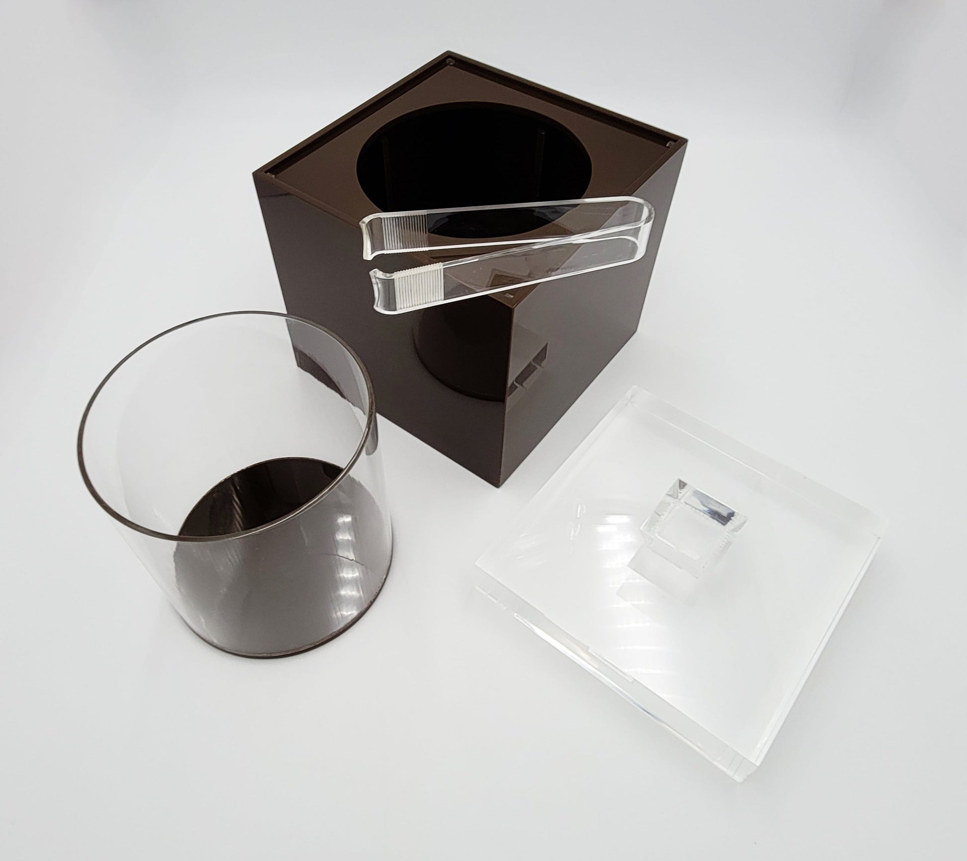 Alessandro Albrizzi Barware Superb Vintage Solid Lucite Alessandro Albrizzi Italy Ice Bucket