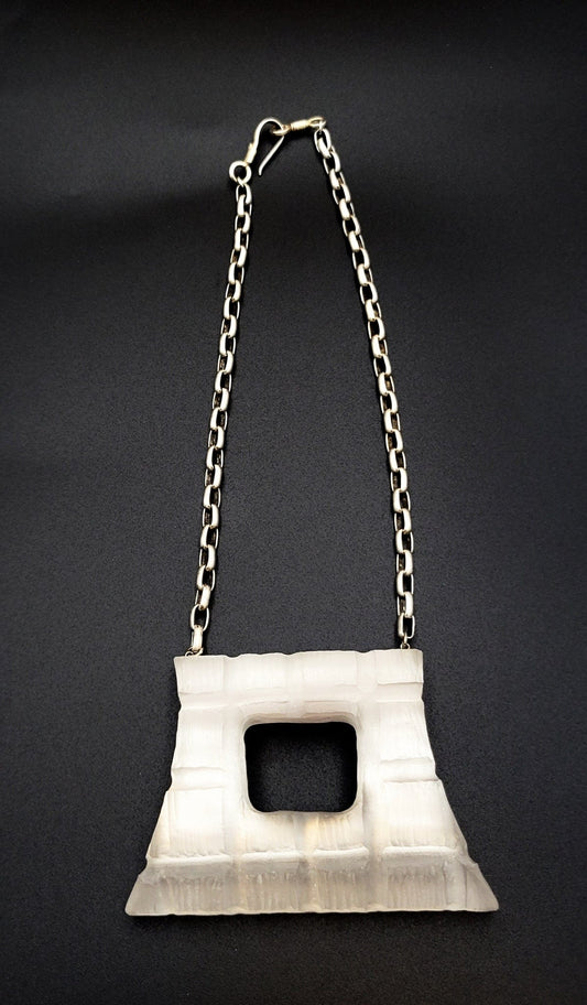 Alexis Bittar Jewelry Retired Alexis Bittar Modernist Geometric Lucite Runway Necklace Rare HTF!