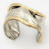 Allen Jacobsen Jewelry Allen Jacobsen Sterling Brass Modernist Abstract Bone Cuff Signed Dated 1979