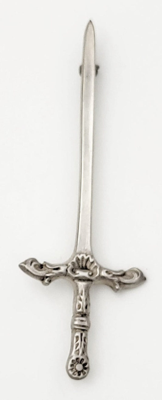 Allison Jewelry Scottish Robert Allison XL Sterling Long Broad Sword Brooch Kilt Pin Signed 1948