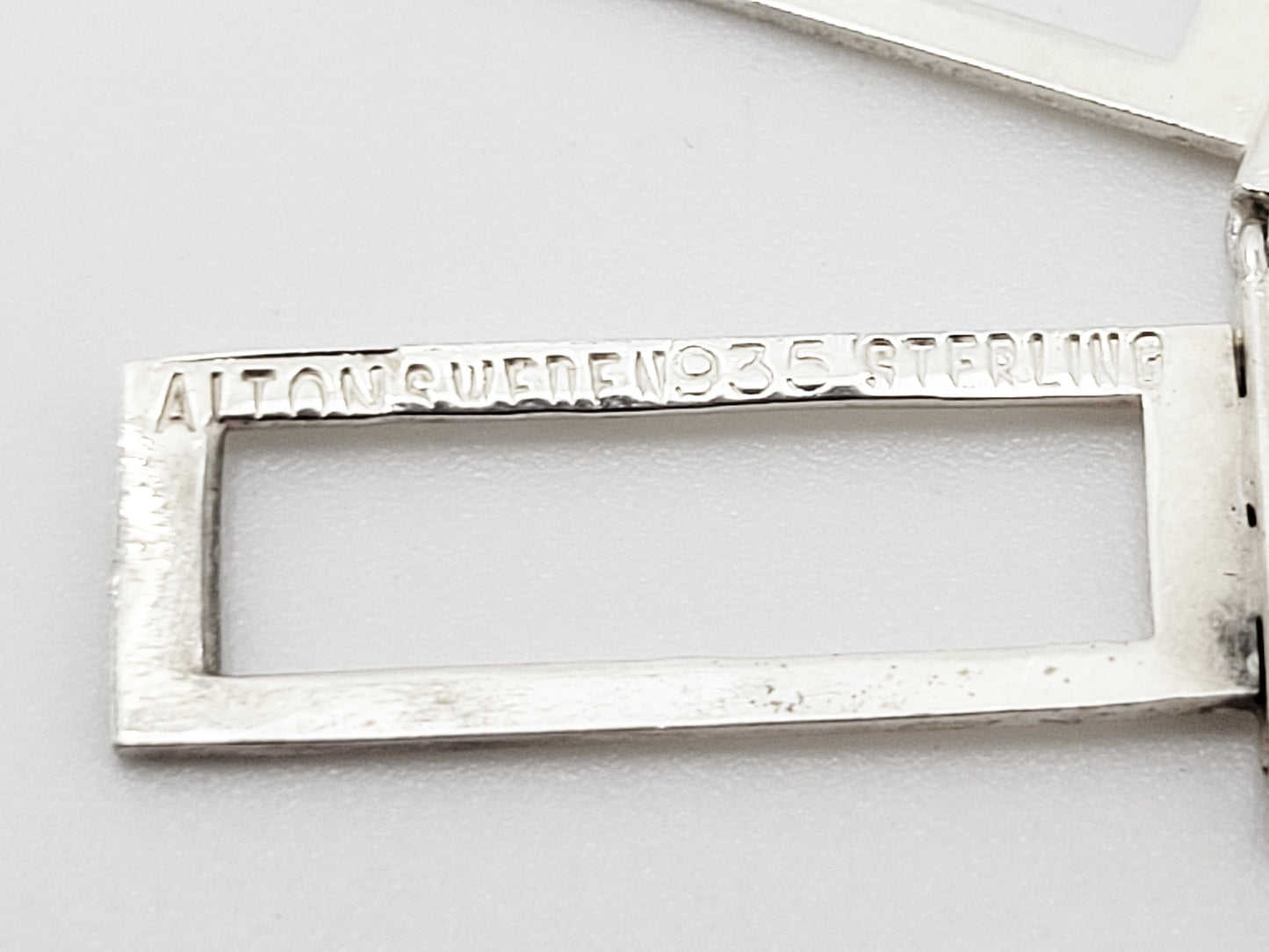 Alton Sweden Jewelry Alton Sweden Abstract Modernist Sterling Rectangular Fringe Necklace 1960s