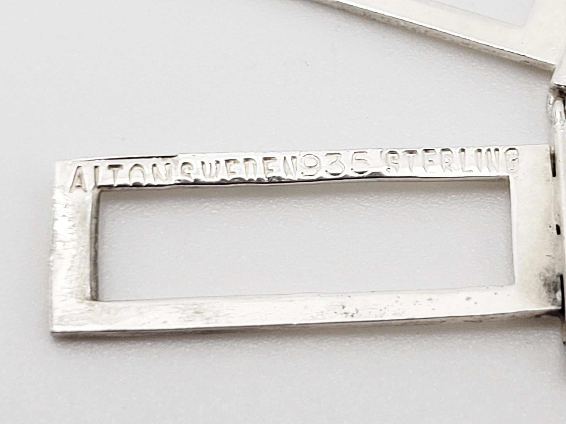 Alton Sweden Jewelry Alton Sweden Abstract Modernist Sterling Rectangular Fringe Necklace 1960s