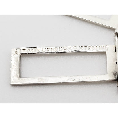 Alton Sweden Jewelry Alton Sweden Abstract Modernist Sterling Rectangular Fringe Necklace 1960s