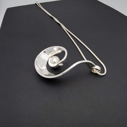 Alton Sweden Jewelry KE Palmberg Alton Sweden Abstract Modernist Kinetic Sterling Necklace 1975