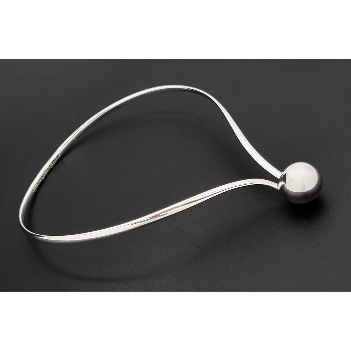 Alton Sweden Jewelry RARE Alton Sweden Scandinavian Modernist Sterling Ball End Neck Ring 1975