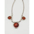 AM Jewelry Vintage Designer AM Sterling Silver & Baltic Amber Modernist 3 Pendant Necklace