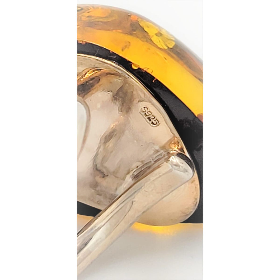 Amber Ring Jewelry Vintage Sterling Giant Modernist Pear Shaped Amber Cocktail Statement Ring