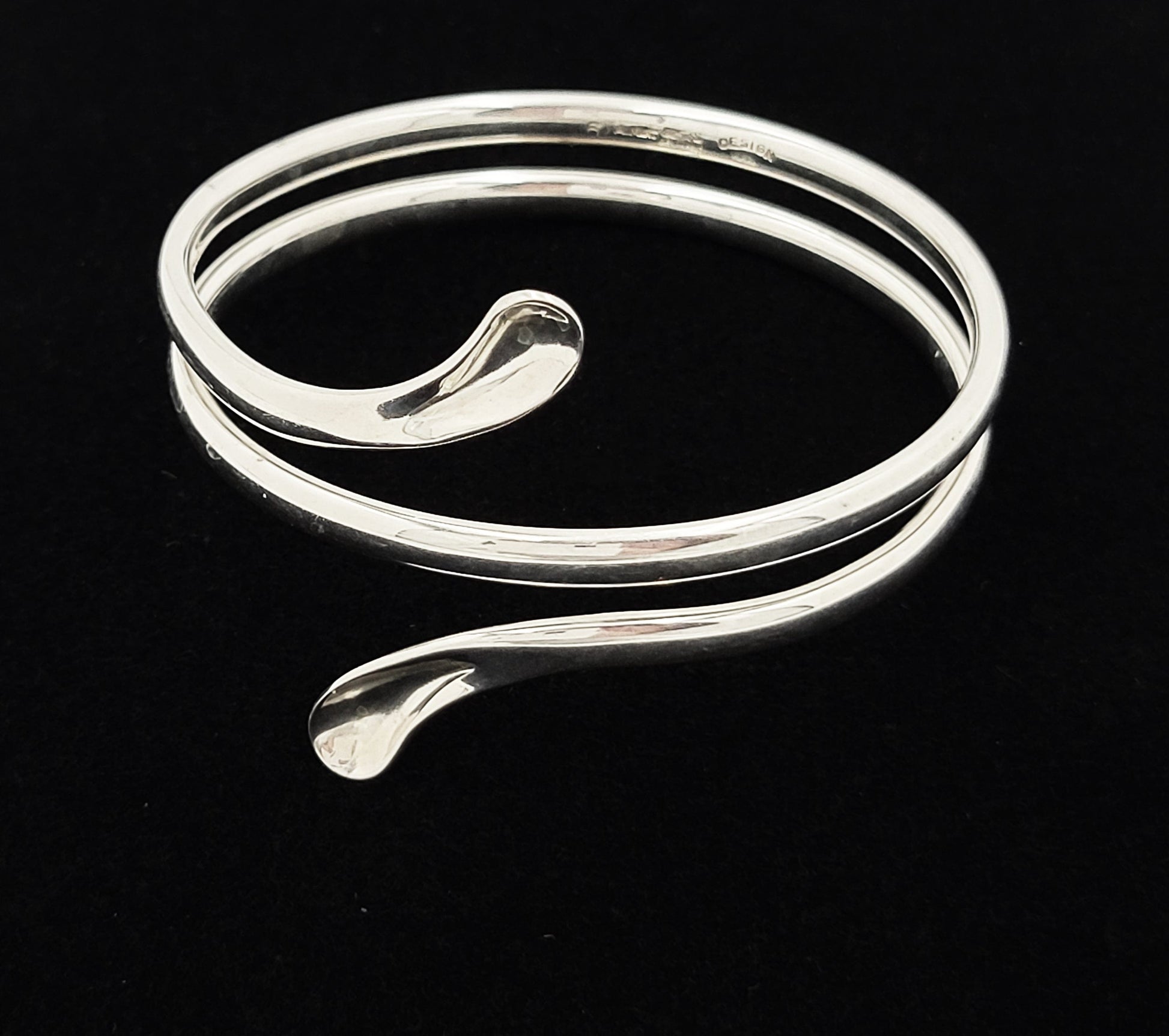 Andreas Mikkelsen Jewelry RARE Danish Andreas Mikkelsen G Jensen Modernist Double Wrap #60 Bangle 70s