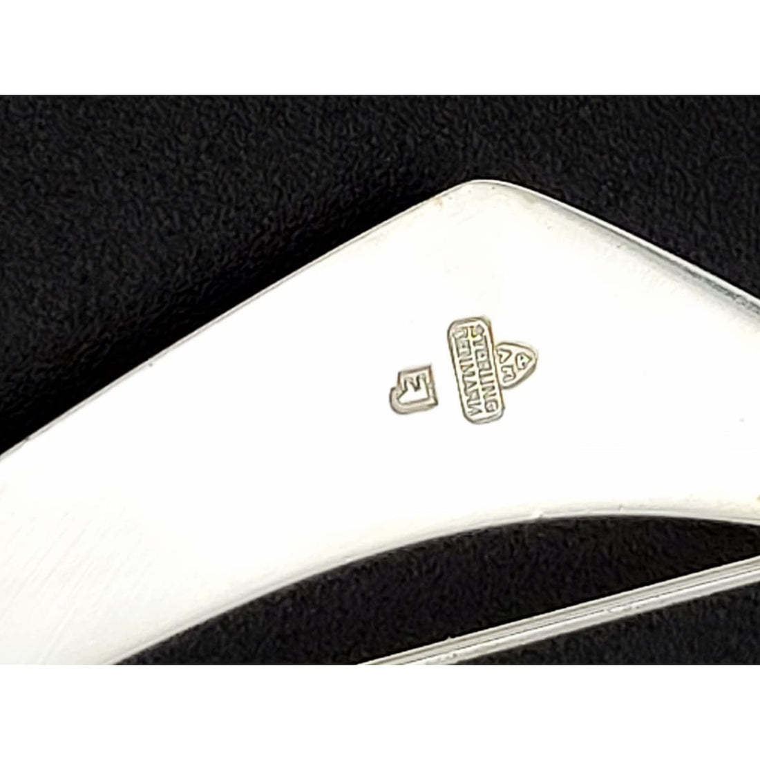 Anton Michelsen Jewelry Danish Designer Eigil Jensen 4 Anton Michelsen XL Sterling Boomerang Brooch &