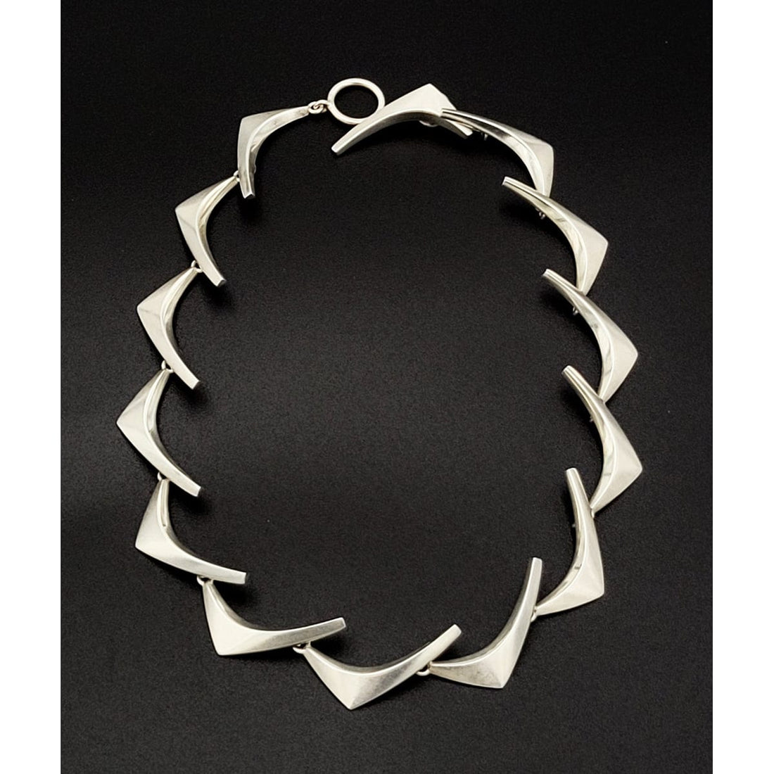 Anton Michelsen Jewelry Danish Designer Eigil Jensen for Anton Michelsen Sterling Boomerang Necklace &