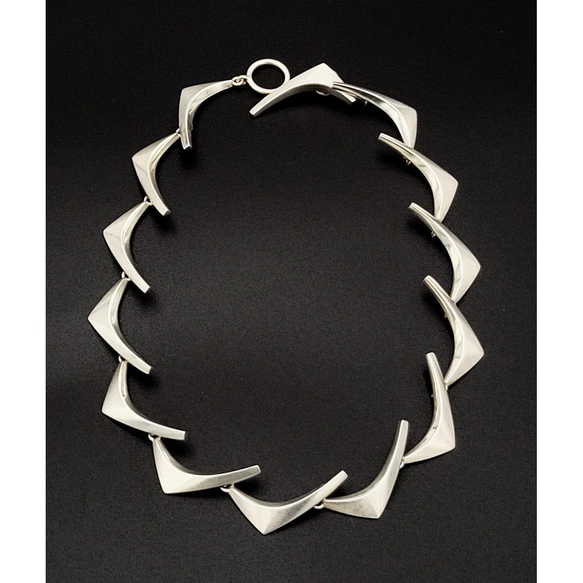 Anton Michelsen Jewelry Danish Designer Eigil Jensen for Anton Michelsen Sterling Boomerang Necklace &