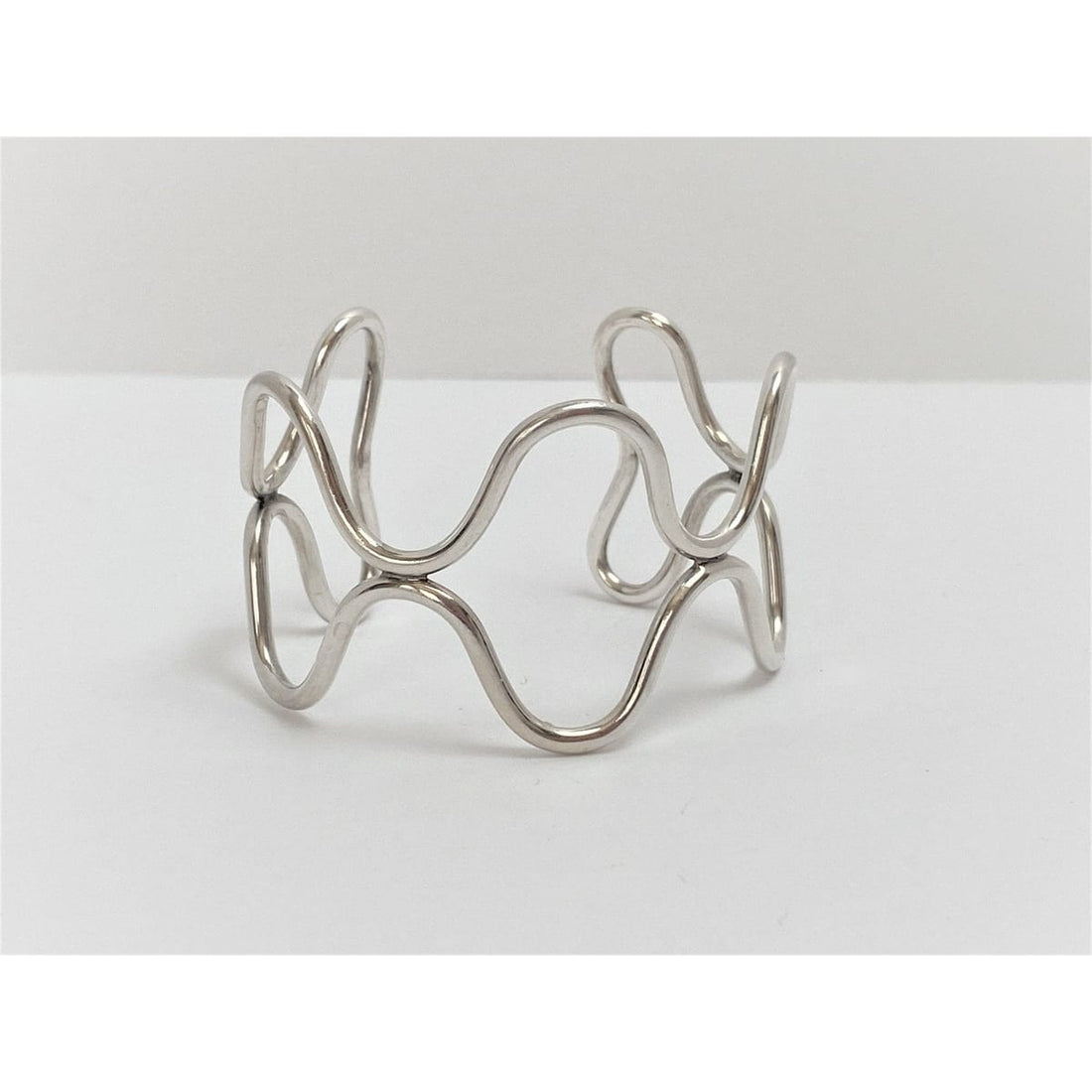 Anton Michelsen Jewelry VNTG Denmark 925SS Anton Michelsen Danmark Modernist Wavy Cuff Bracelet