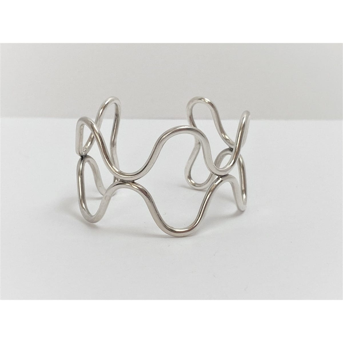 Anton Michelsen Jewelry VNTG Denmark 925SS Anton Michelsen Danmark Modernist Wavy Cuff Bracelet