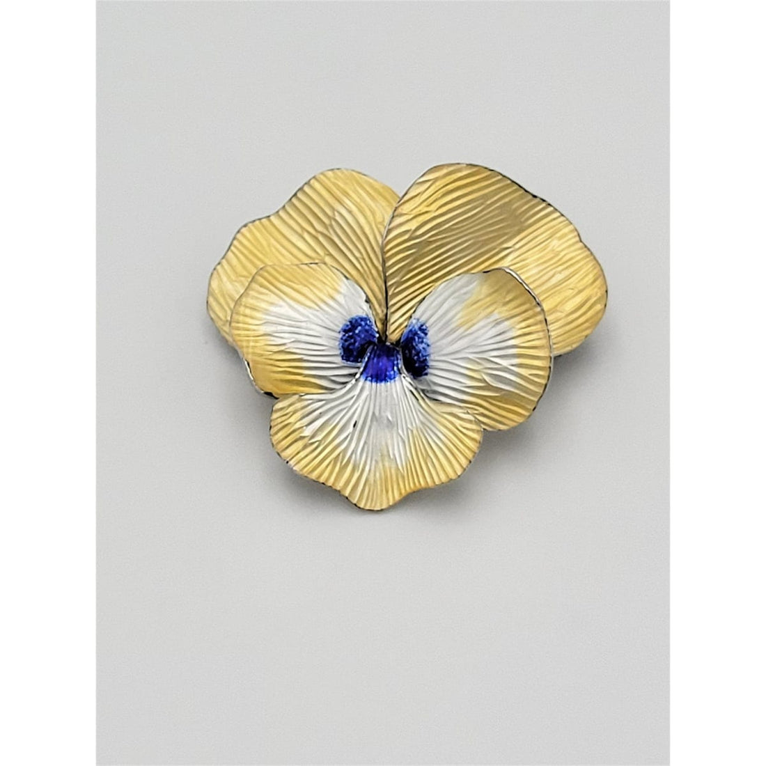Anton Michelsen Jewelry VTG 925S Eigil Jensen Anton Michelsen Denmark Enamel 3-D Pansy Flower Brooch