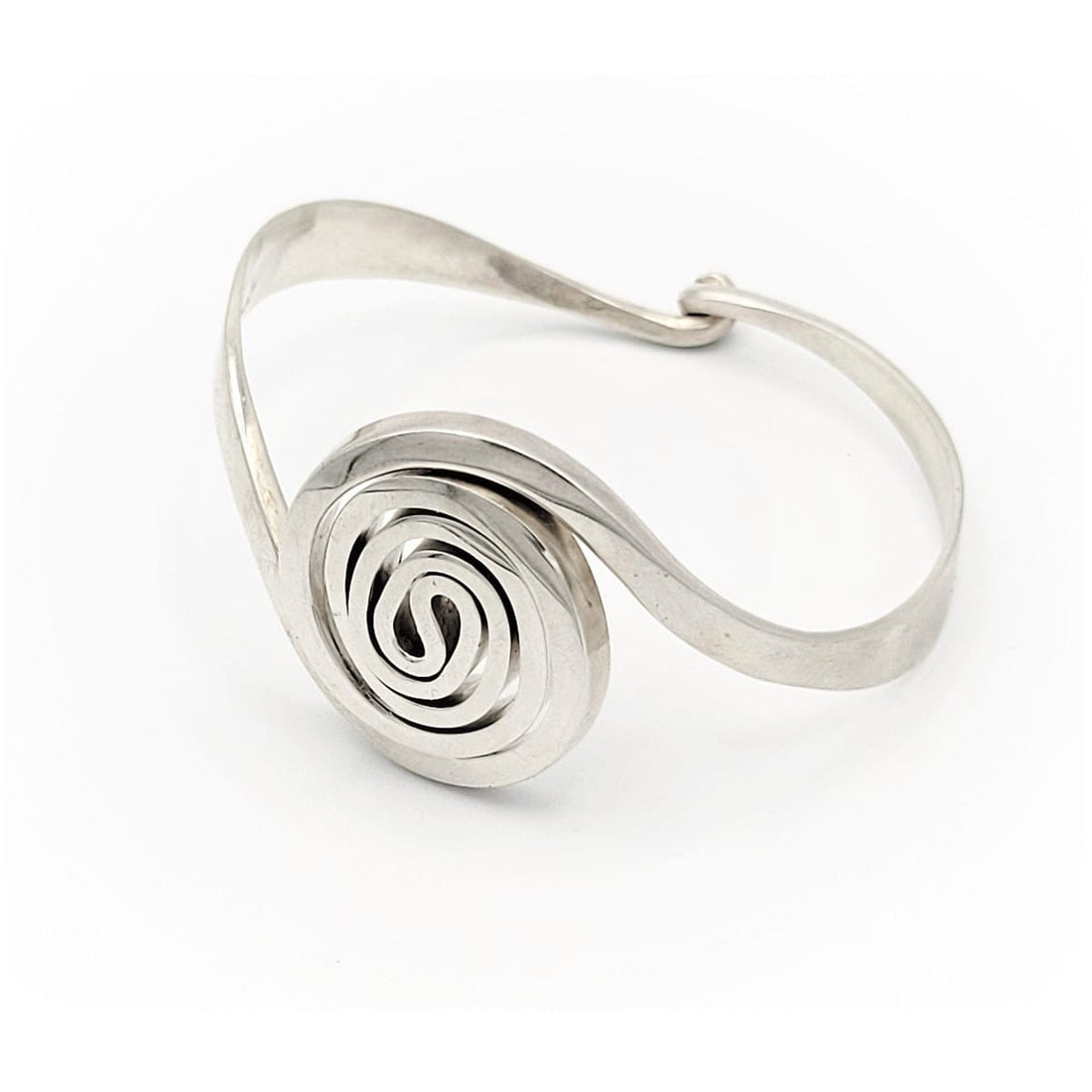 Adrien Moniquet Jewelry Artisan Hand-Signed Sterling Adrien Moniquet France Modernist Swirl Bracelet