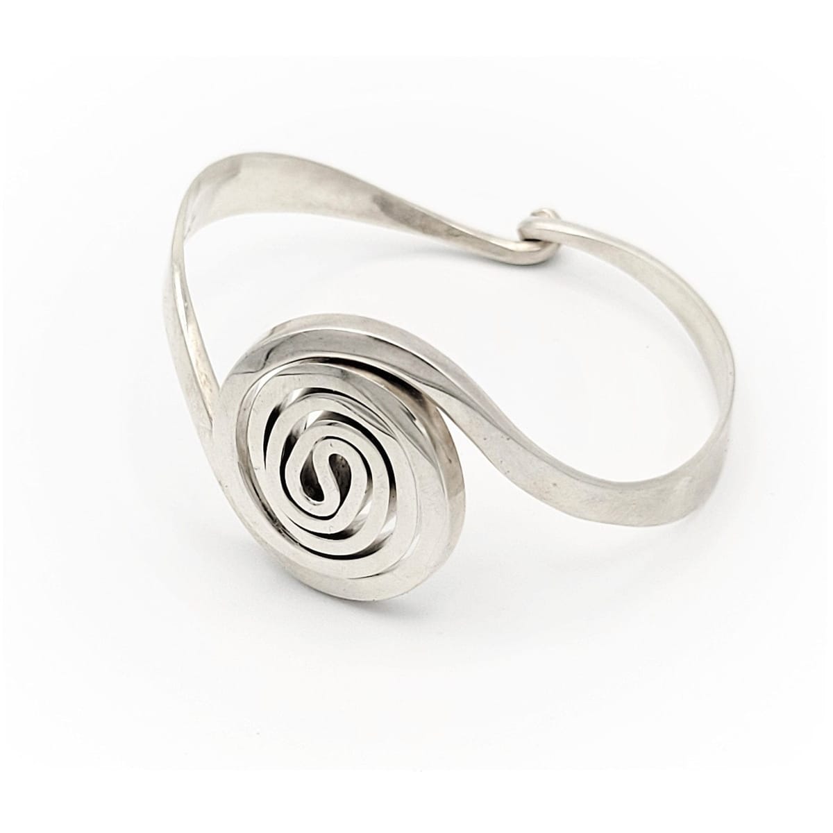 Adrien Moniquet Jewelry Artisan Hand-Signed Sterling Adrien Moniquet France Modernist Swirl Bracelet