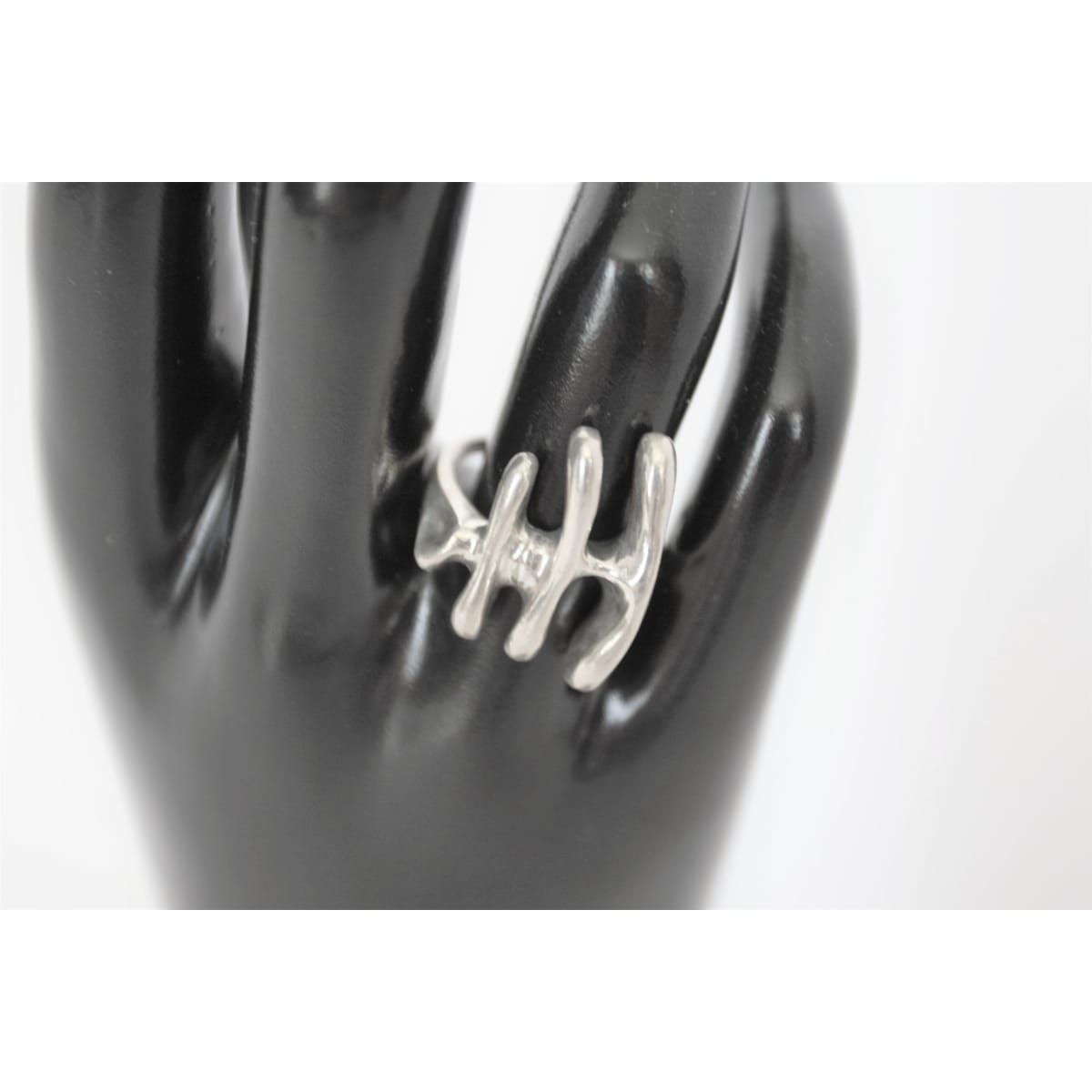 B Poland Jewelry Polish Designer Sterling Abstract Modernist Necklace Ring Set Signed 80/90s