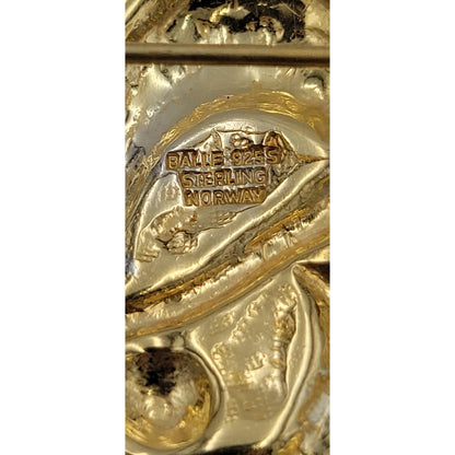 Balle Jewelry Designer Oystein Balle Norway Sterling Enamel Abstract Modernist Brooch 1950s