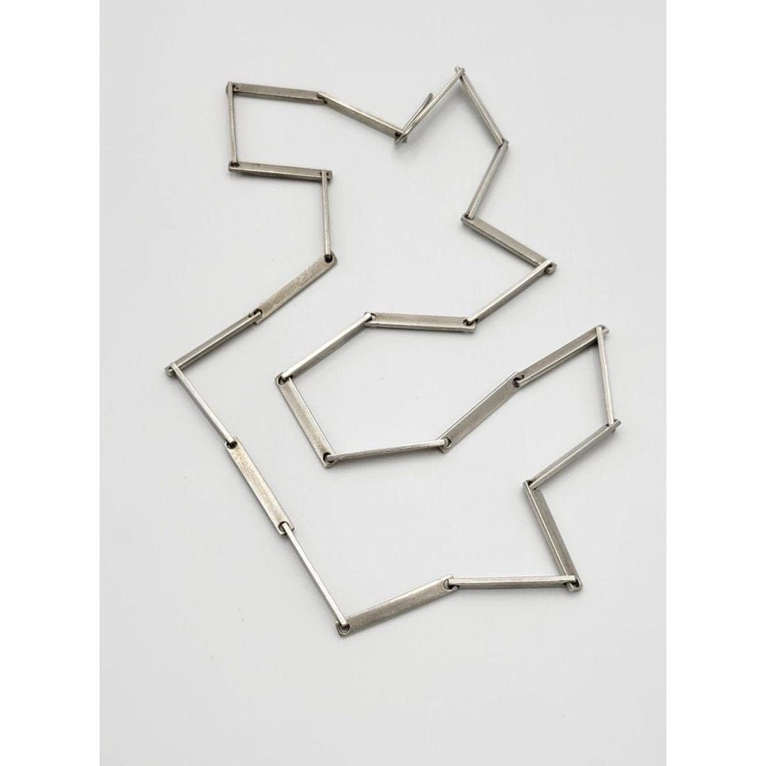 Bent Knudsen Jewelry Superb Danish Designer Bent Knudsen 925S Modernist Bar Link XL Necklace 