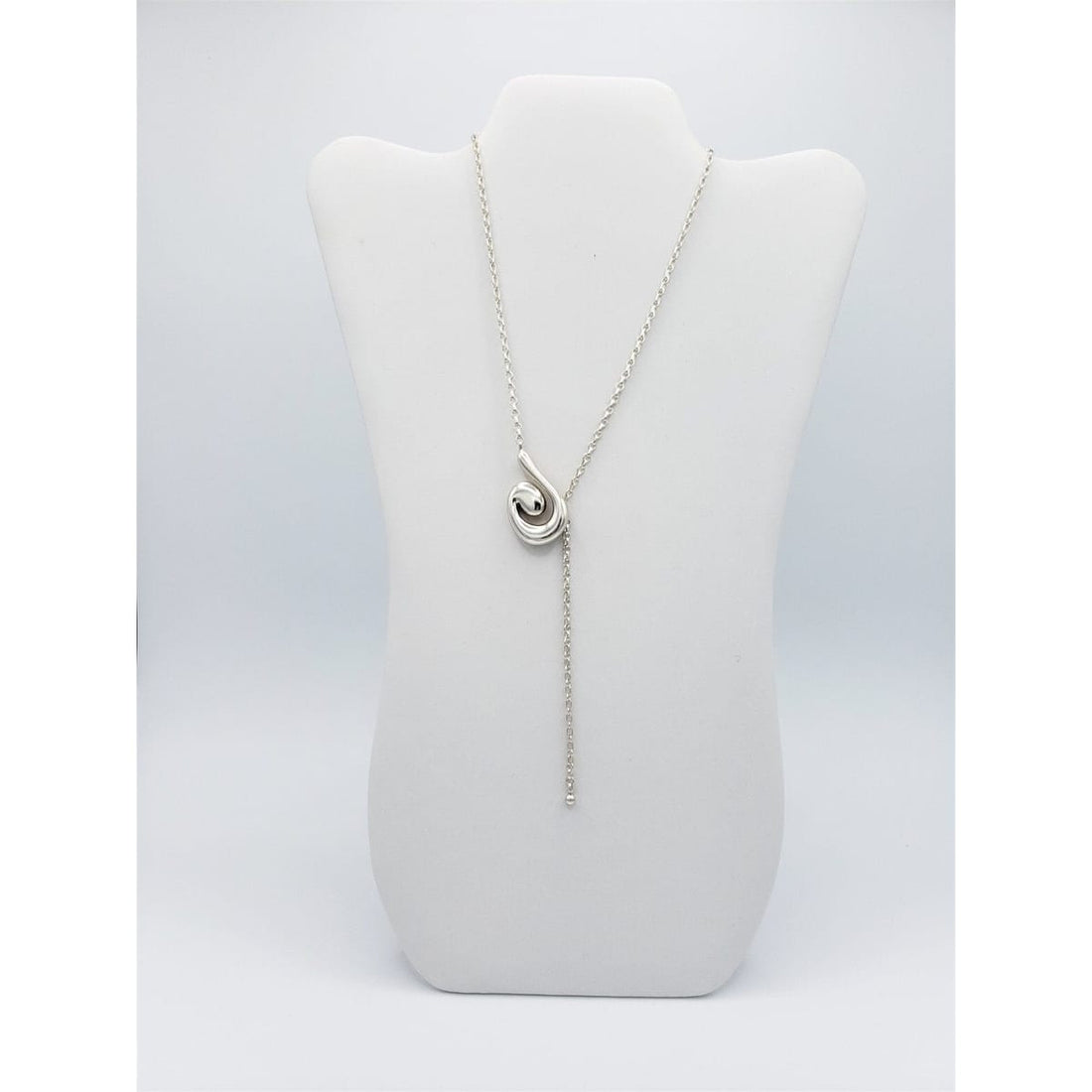Bill Schiffer Jewelry RARE Bill Schiffer 925SS Abstract Modernist Lariat Necklace Signed Artist Proof 80&