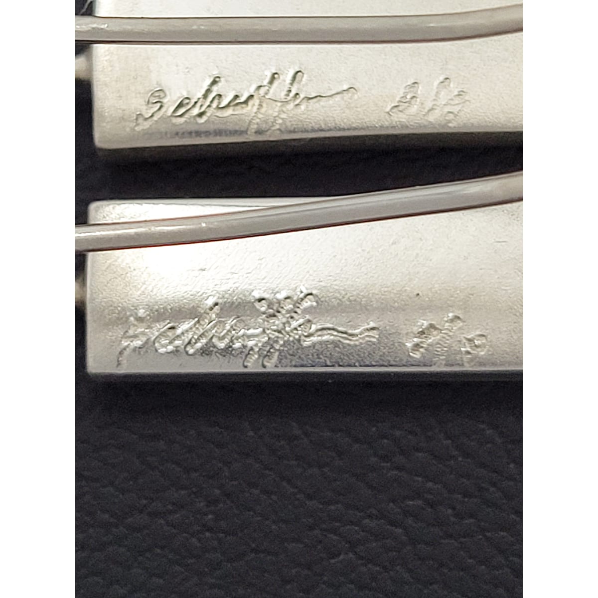 Bill Schiffer Jewelry RARE Bill Schiffer Modernist Sterling Lariat Necklace Earring Set Signed 1980s