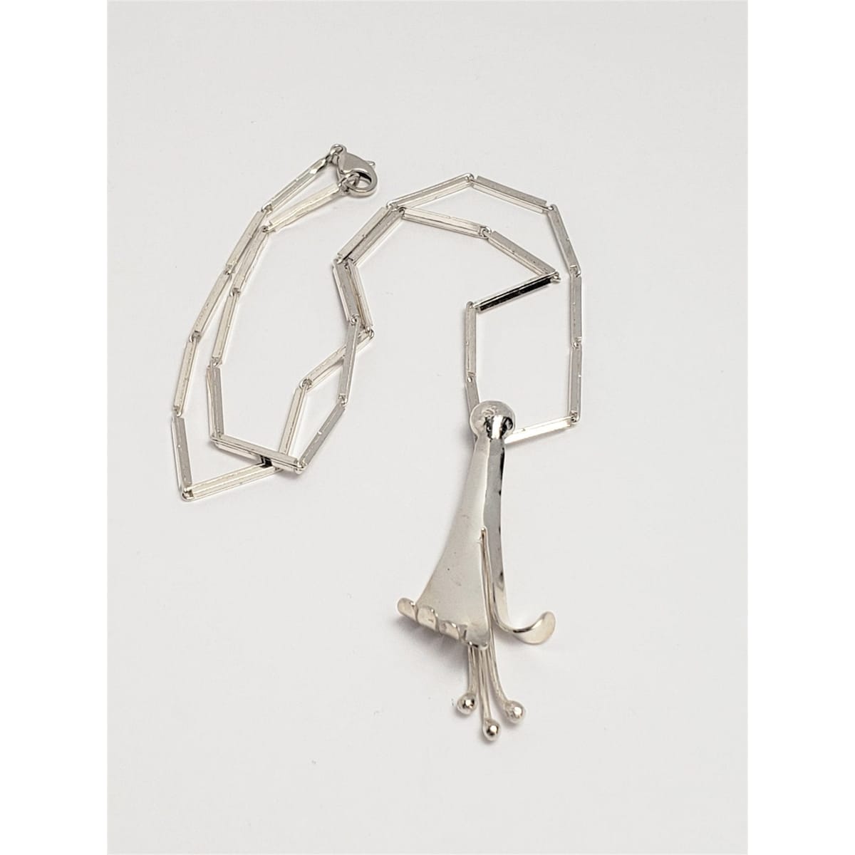 Birgitta Holmgren Jewelry Vintage Birgitta Holmgren Sweden 925SS Modernist Flower Necklace Pendant