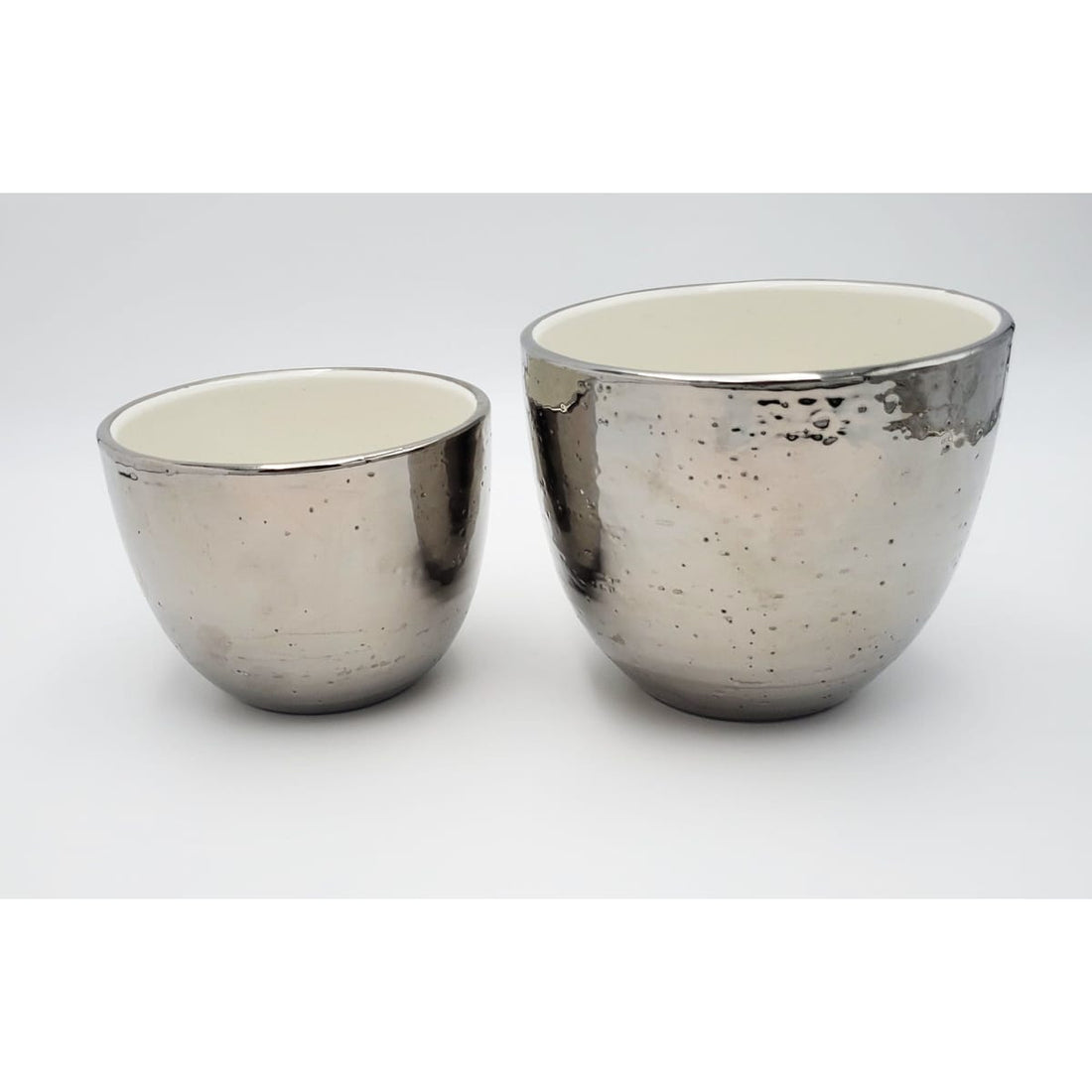 Bitossi Italy Vase Superb Set of 2 Vintage Bitossi Italy Silver Ripple Glaze Italian Ceramic Vases