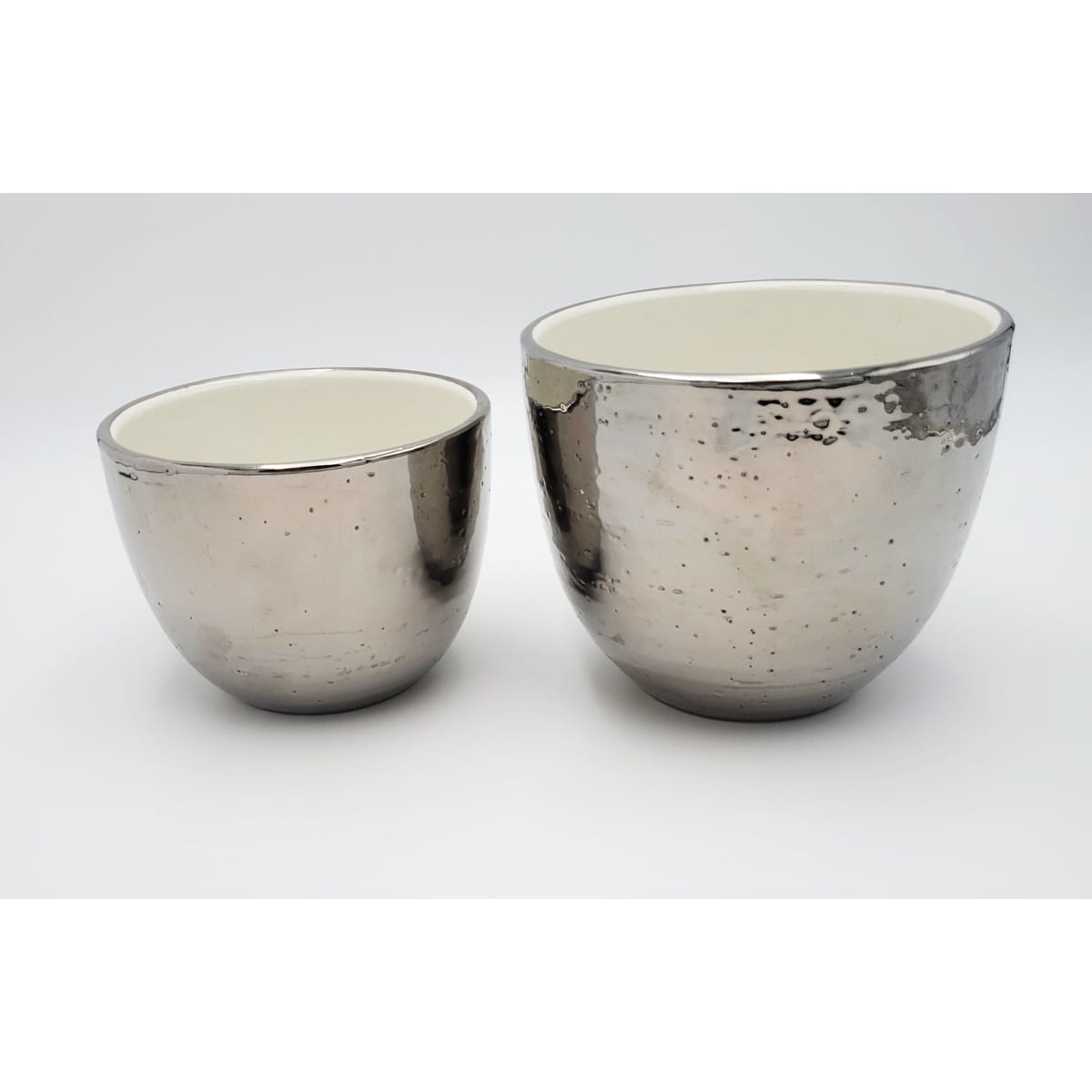 Bitossi Italy Vase Superb Set of 2 Vintage Bitossi Italy Silver Ripple Glaze Italian Ceramic Vases