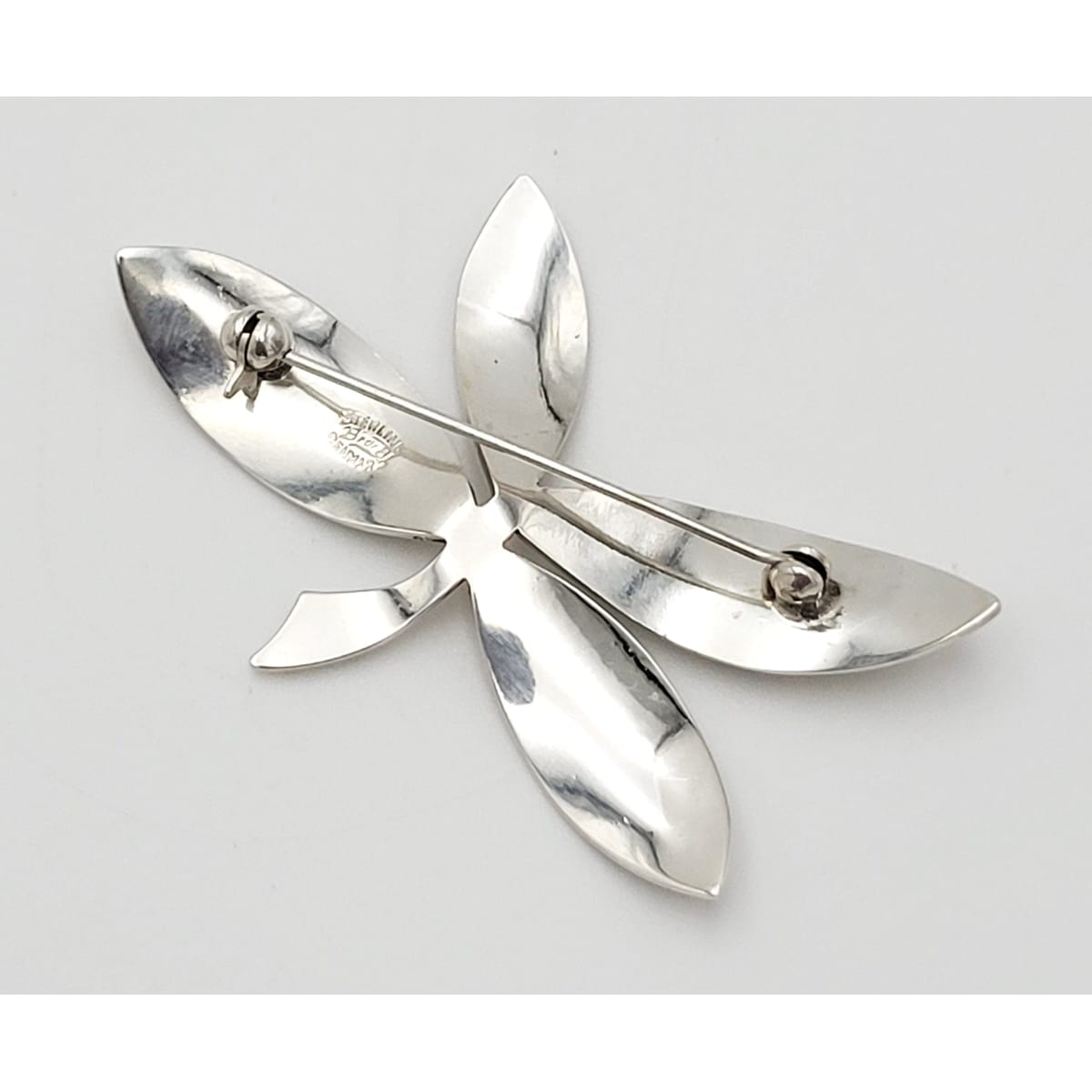 Rare Danish Designer Brødrene Bjerring Brdr. Bj Sterling Large Leaf Brooch 1960s, silver, sterling silver - image 7 of 10