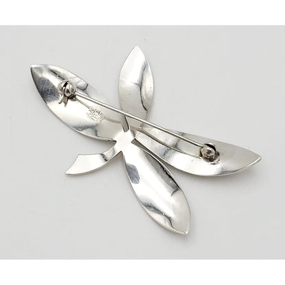 Rare Danish Designer Brødrene Bjerring Brdr. Bj Sterling Large Leaf Brooch 1960s, silver, sterling silver - image 7 of 10