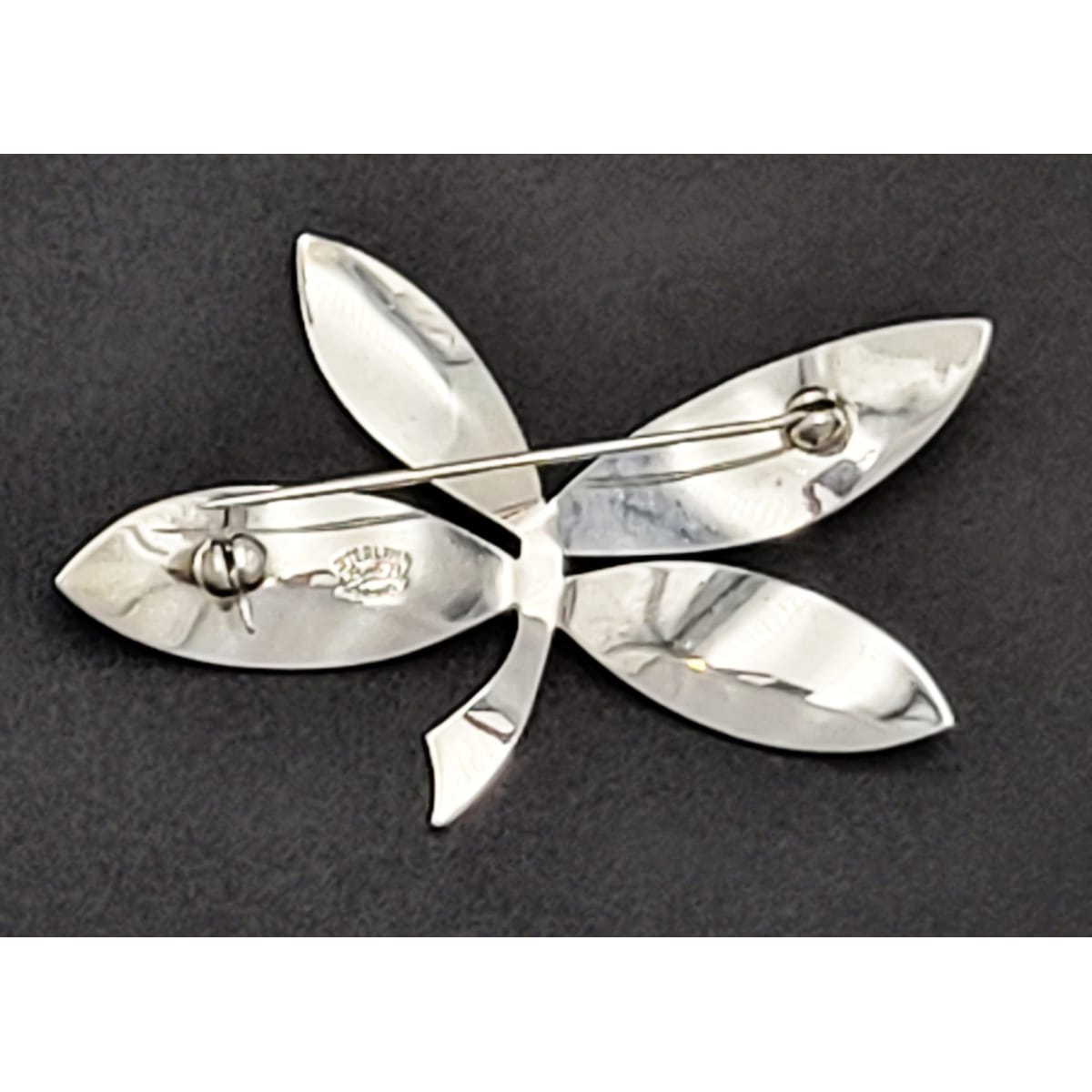 Bjerring Jewelry Rare Danish Designer Brødene Bjerring Brdr. Bj Sterling Large Leaf Brooch 1960s