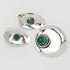 Bjorklund Jewelry Danish Designer Bjorklund Sterling Green Chalcedony Brooch Earring Set 60s RARE
