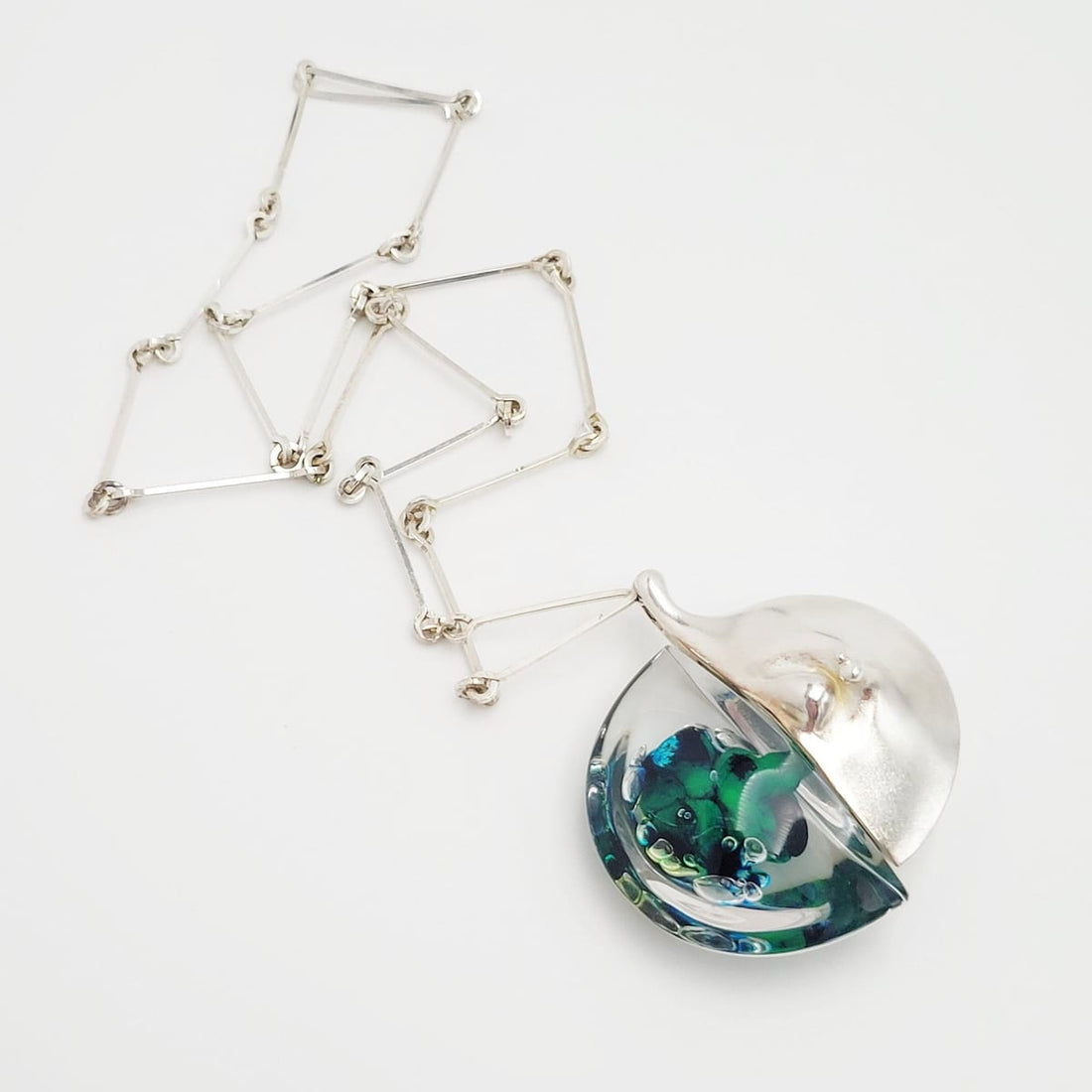 Bjorn Weckström Lapponia Jewelry Bjorn Weckström Lapponia Sterling Lucite Kilimanjaro Huge Necklace