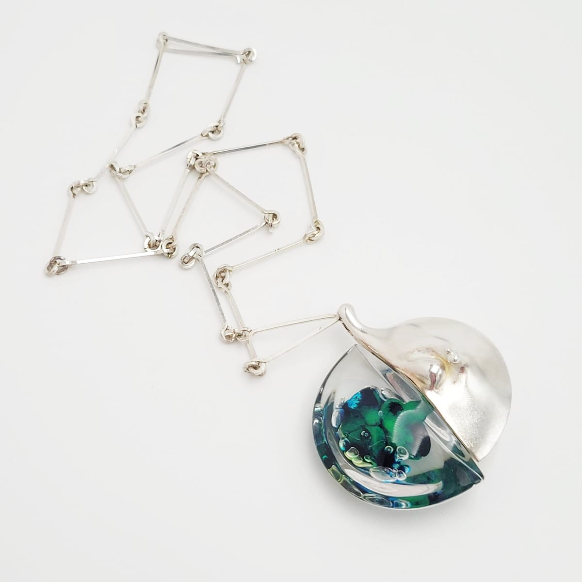 Bjorn Weckström Lapponia Jewelry Bjorn Weckström Lapponia Sterling Lucite Kilimanjaro Huge Necklace