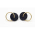 BO 14K Jewelry Designer Signed 14k Gold & Black Lucite Abstract Modernist Earrings Circa 1980&