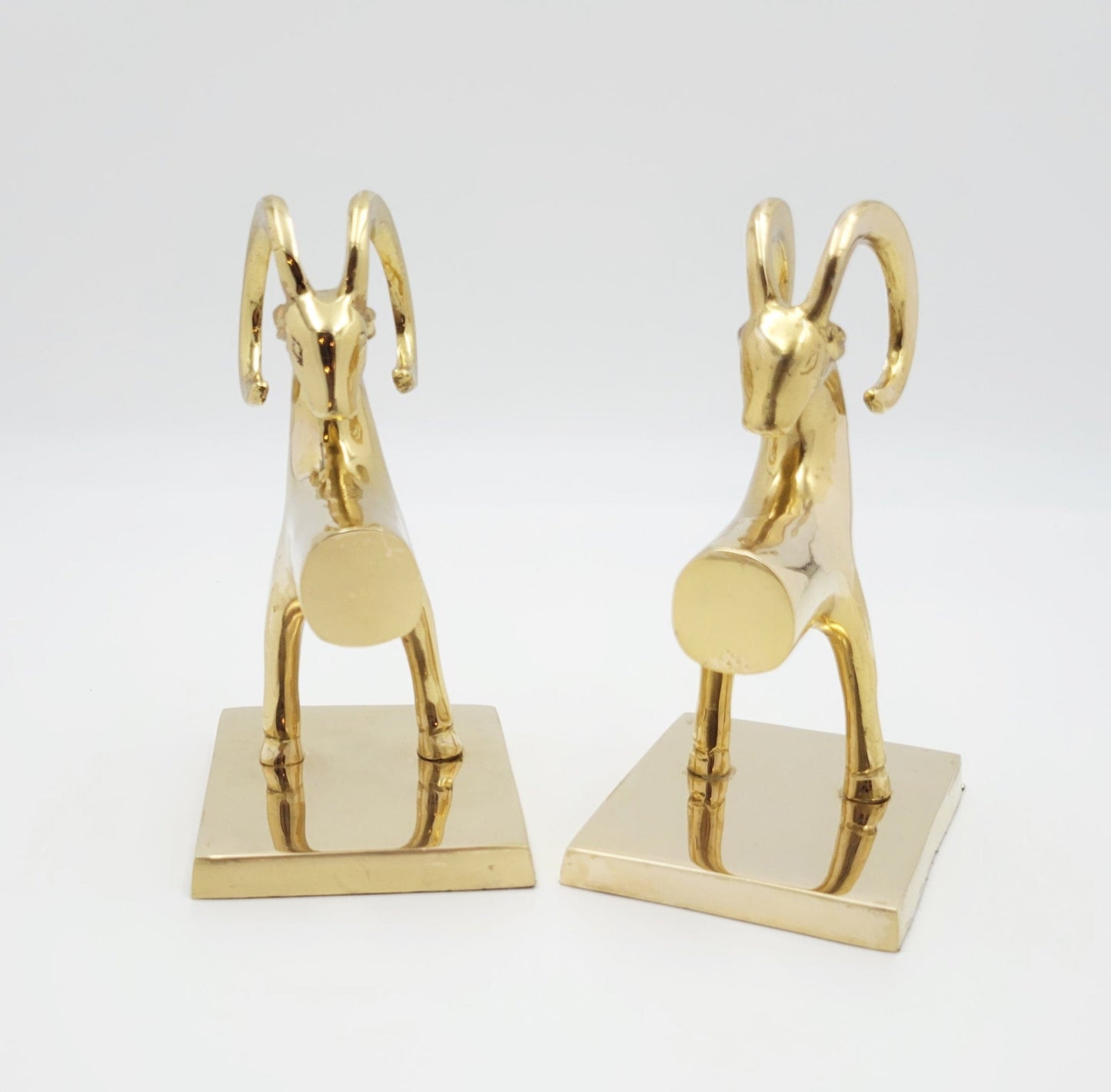 Brass Bookends Bookends Vintage Art Deco Brass Aries Ram Bighorn Sheep Antelope Bookends Set