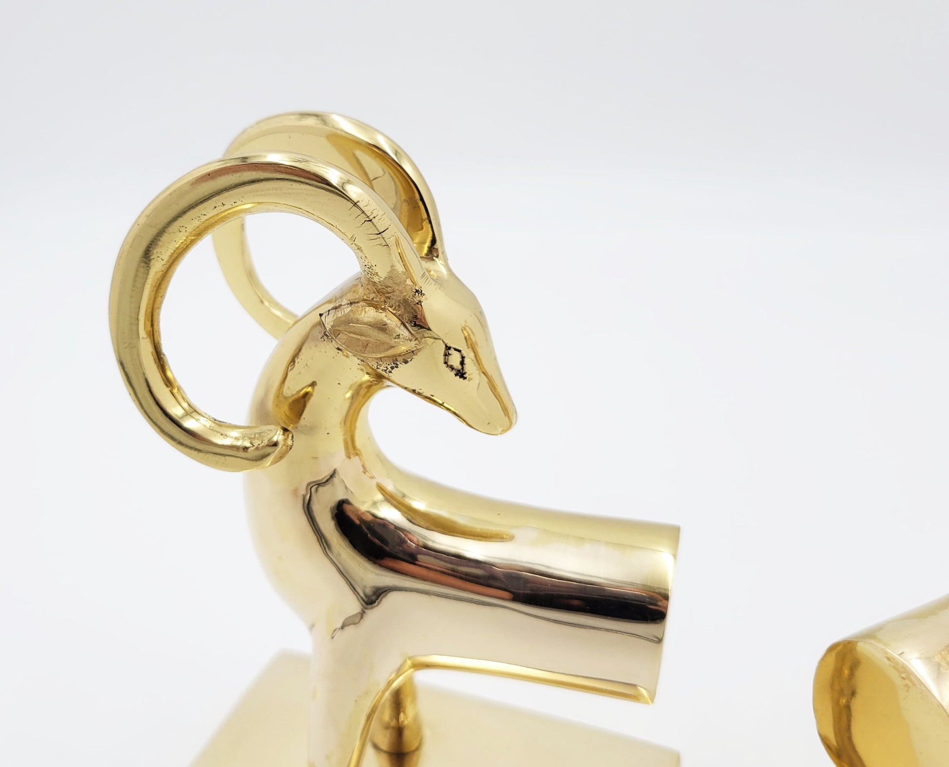 Brass Bookends Bookends Vintage Art Deco Brass Aries Ram Bighorn Sheep Antelope Bookends Set