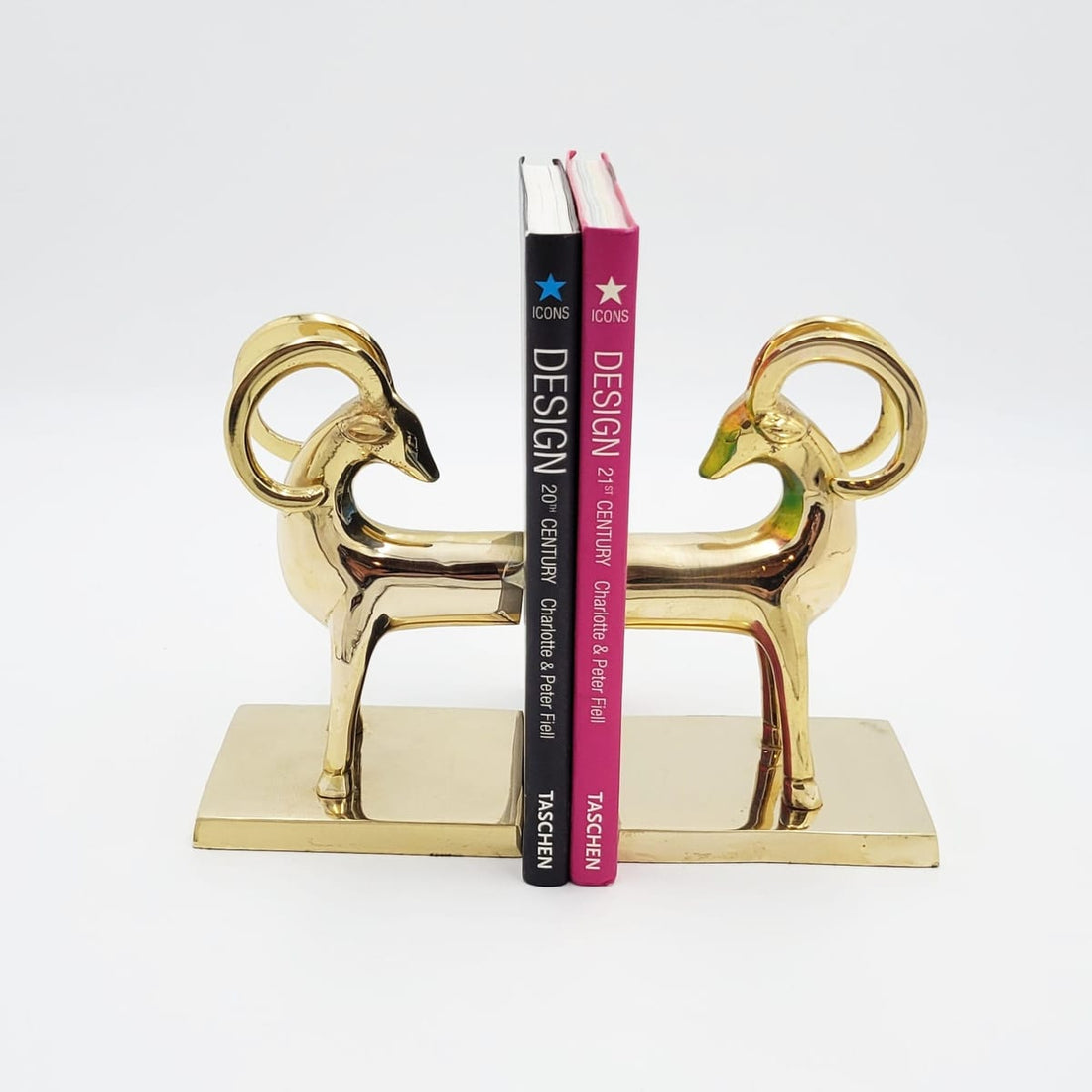 Brass Bookends Bookends Vintage Art Deco Brass Aries Ram Bighorn Sheep Antelope Bookends Set
