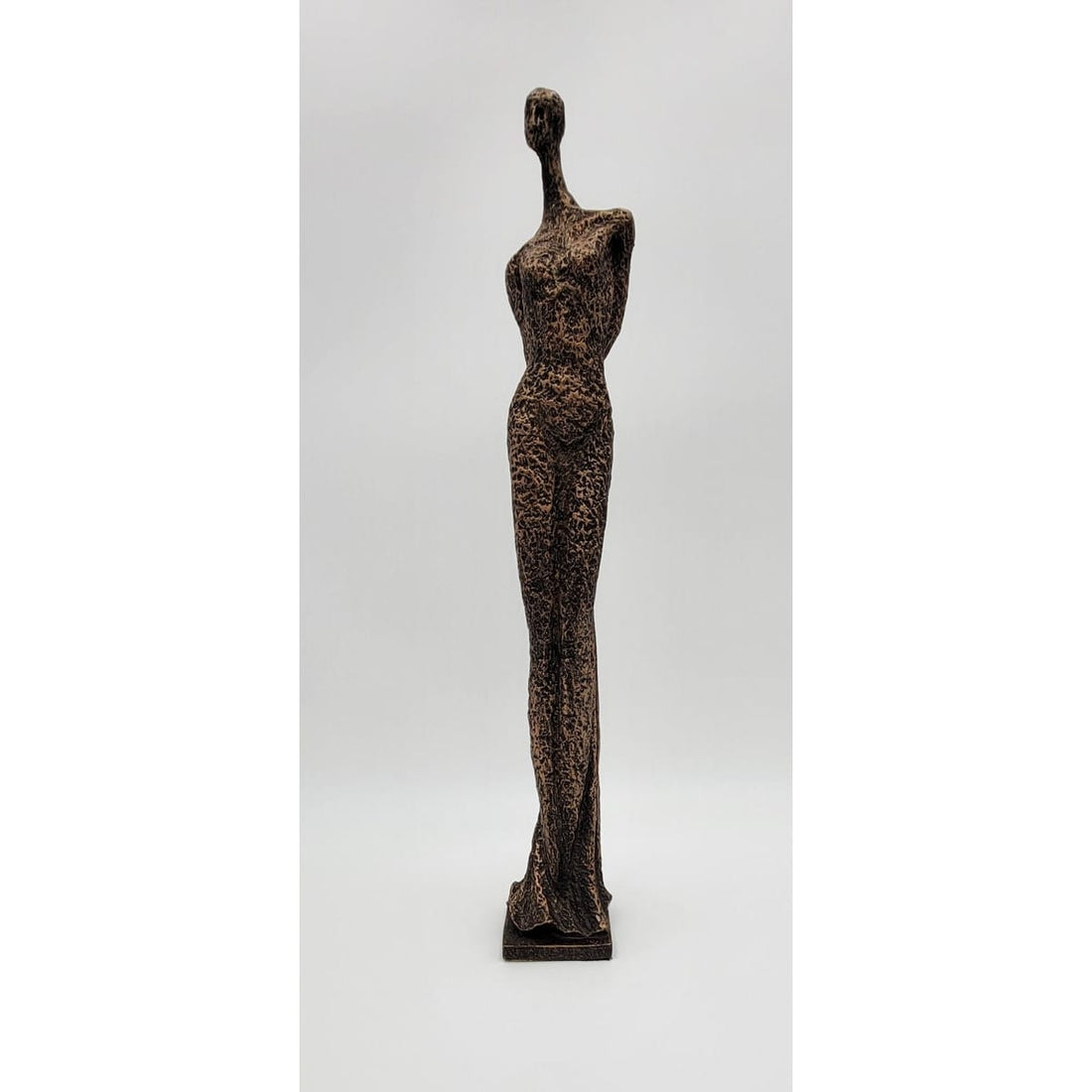 Bronze Sculpture Sculpture Superb TALL Abstract Modernist Bronze Female in a Dress Sculpture - Signed