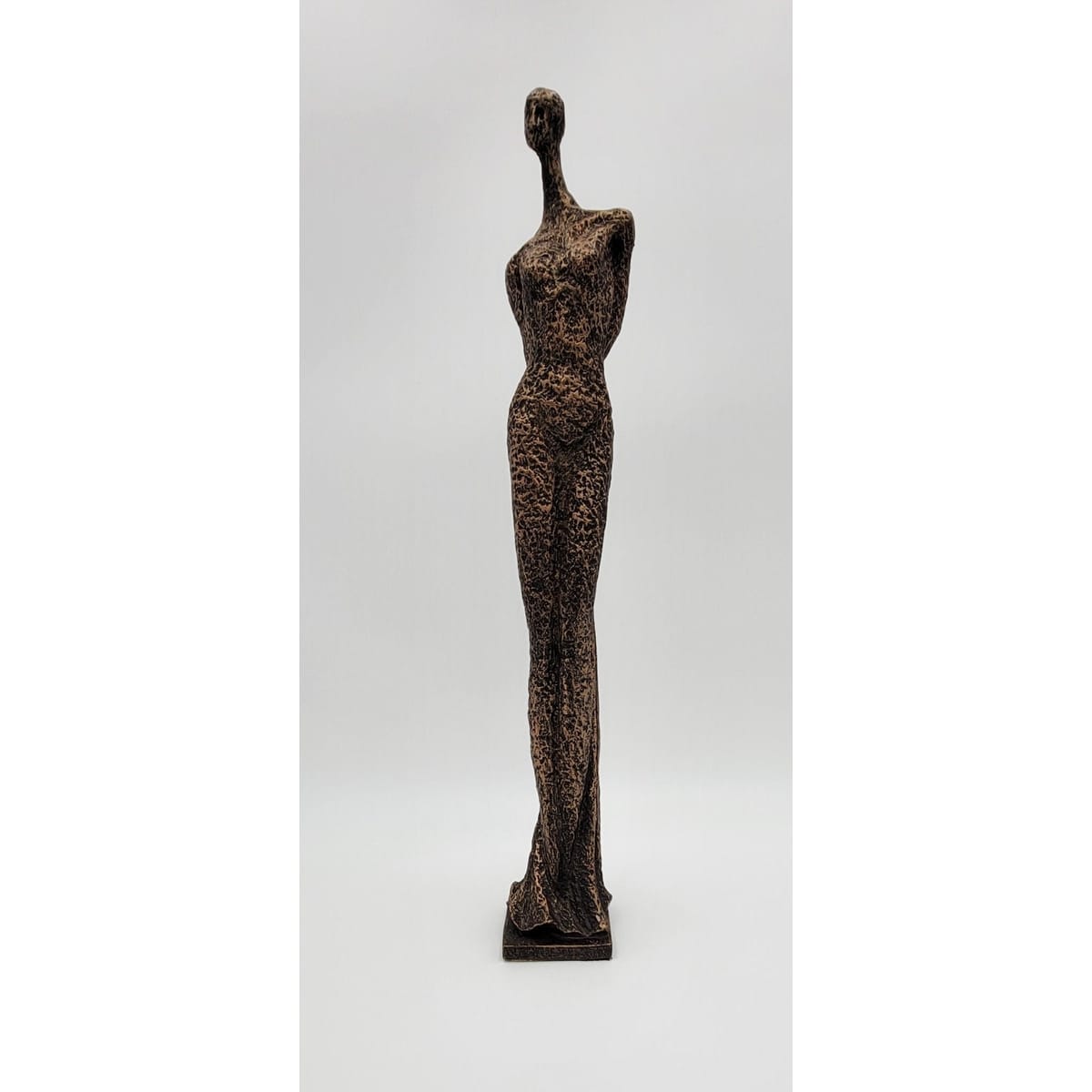 Bronze Sculpture Sculpture Superb TALL Abstract Modernist Bronze Female in a Dress Sculpture - Signed