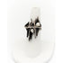 Brutalist Sterling Ring Jewelry Vintage Sterling Silver Modernist Abstract Brutalist Style Ring with 2 Accent Pearls