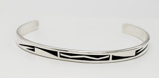 Bueford Dawahoya Hopi Jewelry Bueford Dawahoya Hopi Native American Sterling Silver Slim Cuff Bracelet 1960s