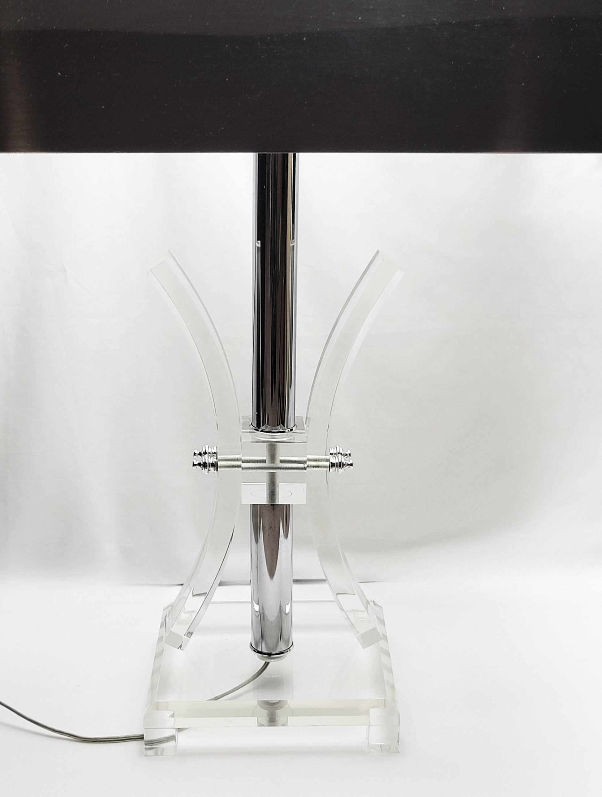 C Jere Lamp Superb Curtis Jere Chrome & Lucite Abstract Modernist Table Lamp Circa 1960's