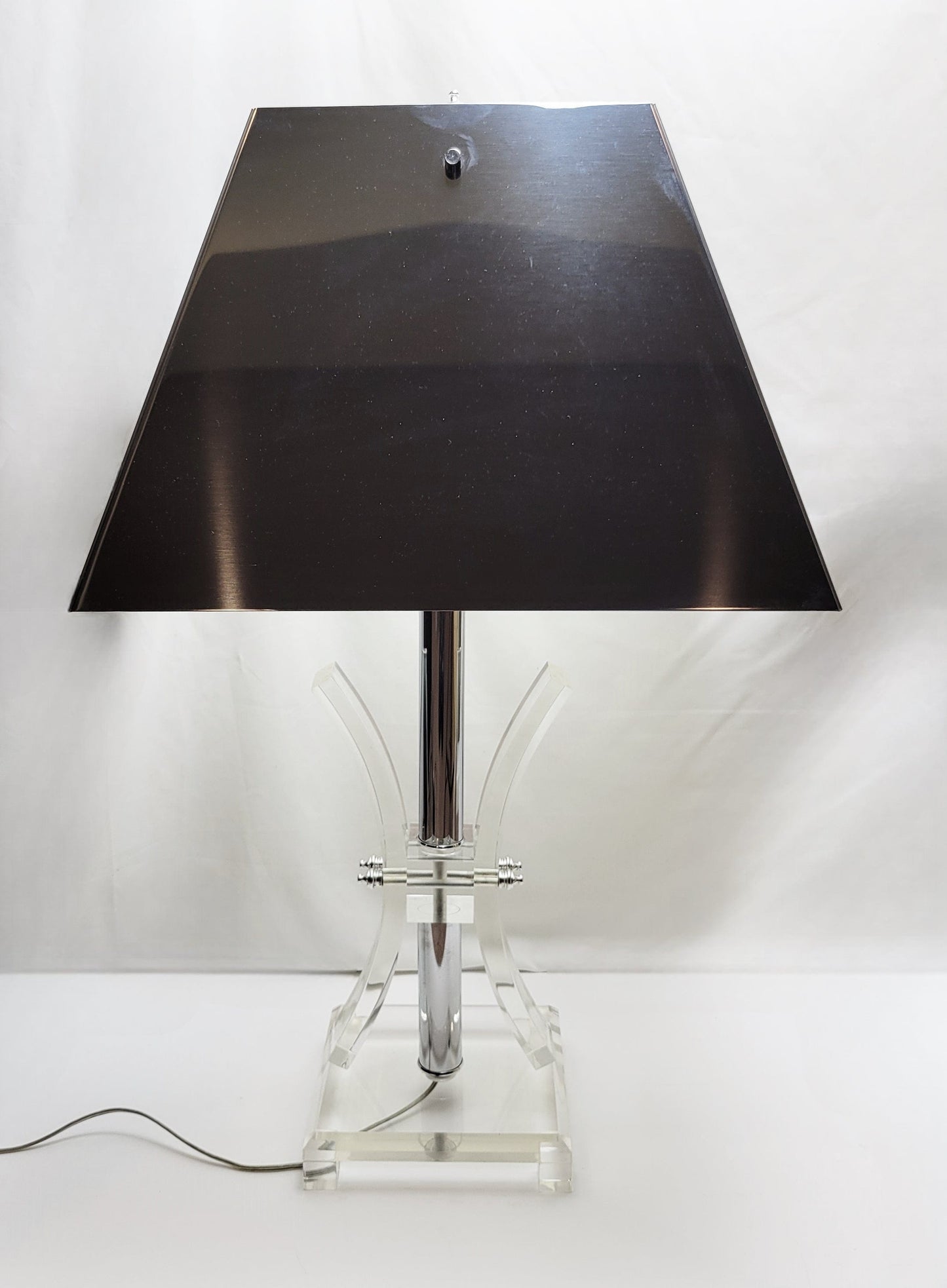 C Jere Lamp Superb Curtis Jere Chrome & Lucite Abstract Modernist Table Lamp Circa 1960's