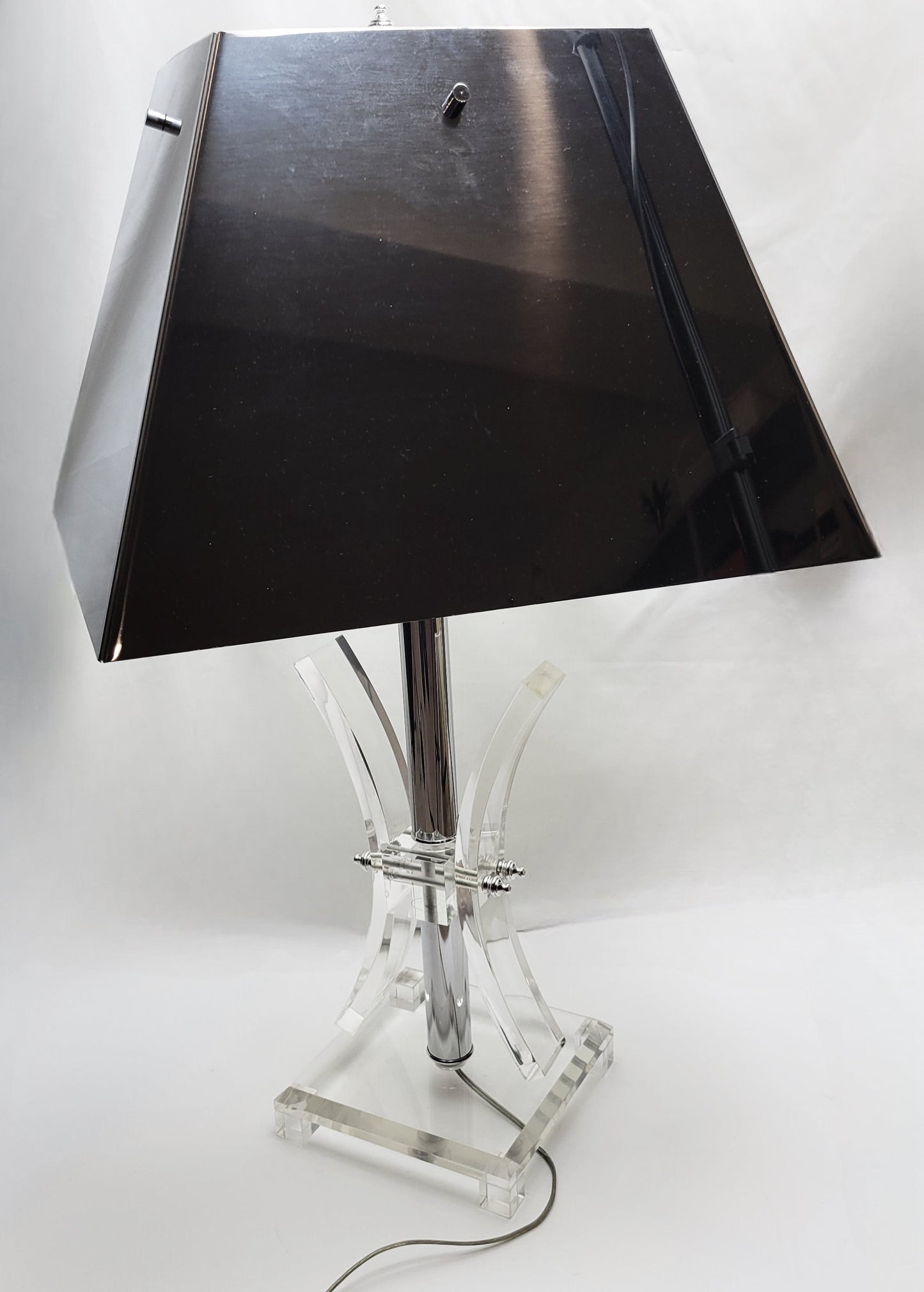 C Jere Lamp Superb Curtis Jere Chrome & Lucite Abstract Modernist Table Lamp Circa 1960's