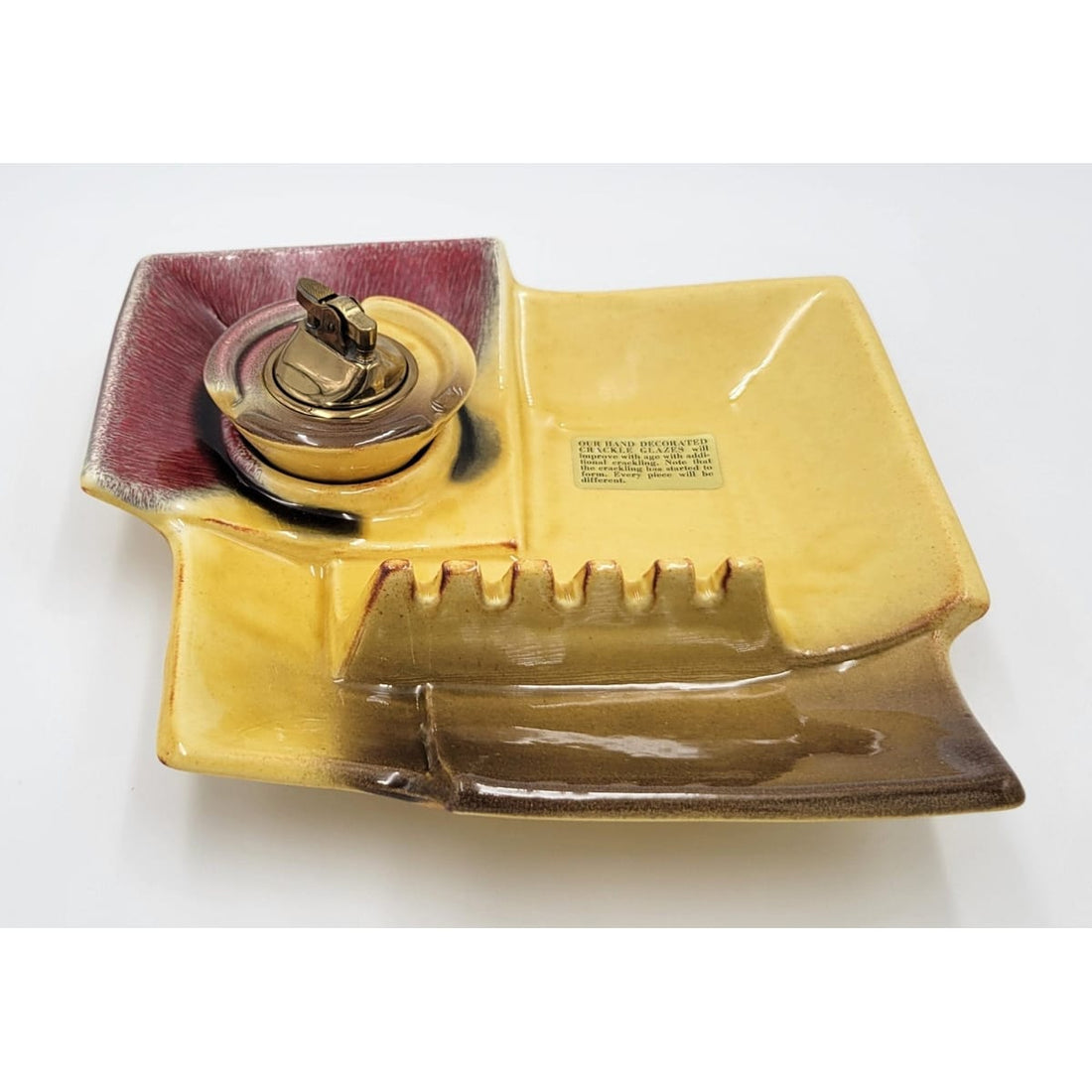 California USA Collectible ceramics Vintage Designer California USA Ceramic Retro MOD Ashtray/Lighter Set NOS &