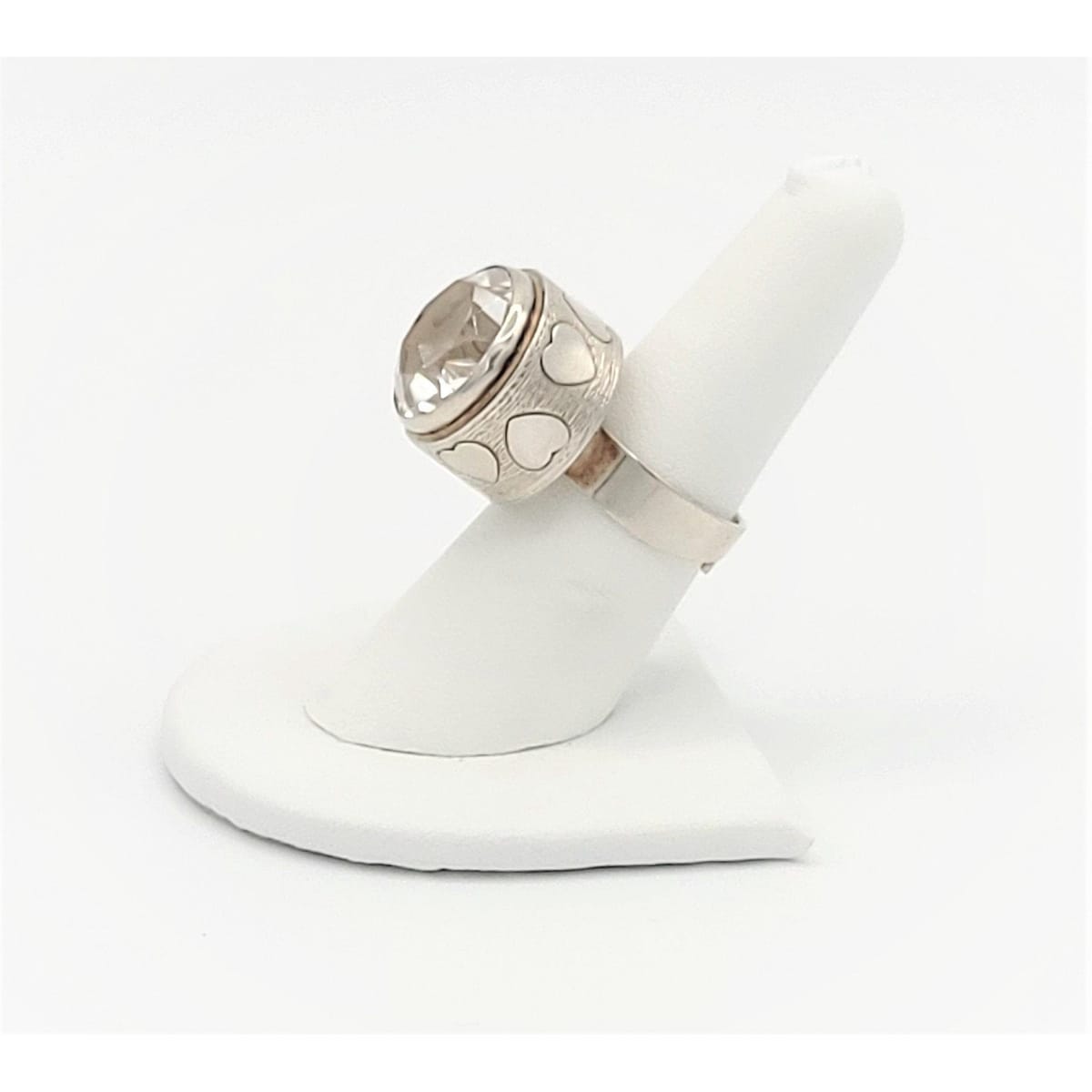 Cameer Larsson Denmark Jewelry Vintage 830SS &amp; Quartz Crystal Cameer-Larsson Denmark Massive Raised Cocktail Ring