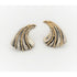 Carla Jewelry US Designer Carla Sterling & 14k Gold Abstract Modernist Pierced Earrings 1980s