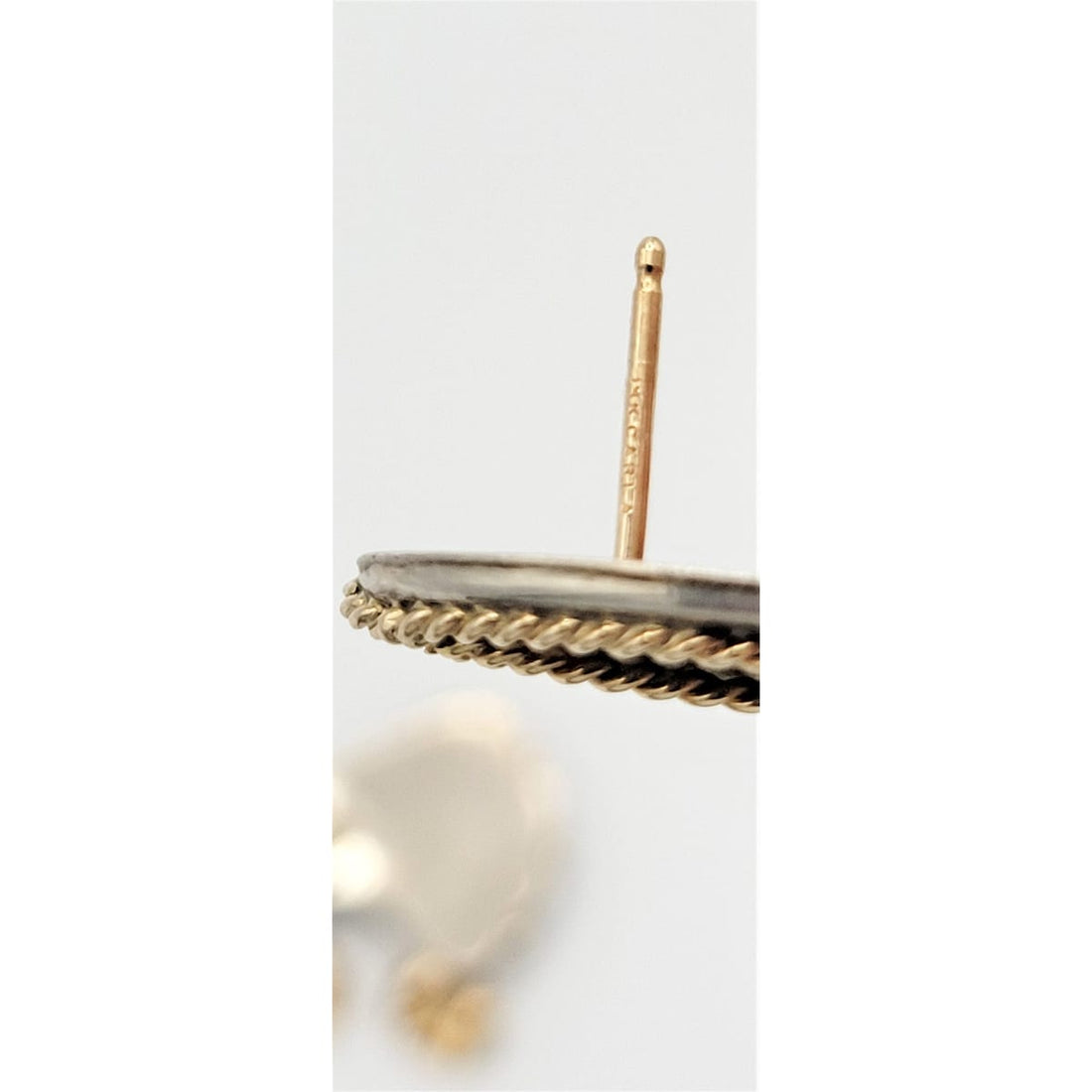 Carla Jewelry US Designer Carla Sterling &amp; 14k Gold Abstract Modernist Pierced Earrings 1980s
